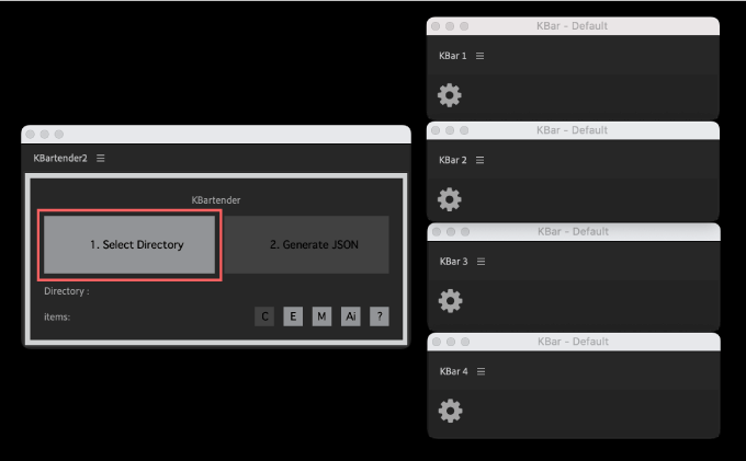 Adobe After Effects Script KBar 無料 拡張スクリプト KBartender2 機能 使い方 解説 Select Directory