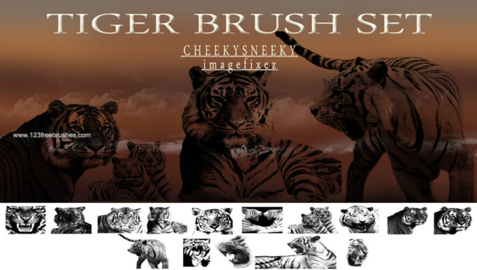 Adobe CC Photoshop フォトショップ 寅 虎 無料 素材 年賀状  正月 ブラシ Free Tiger  Brush set