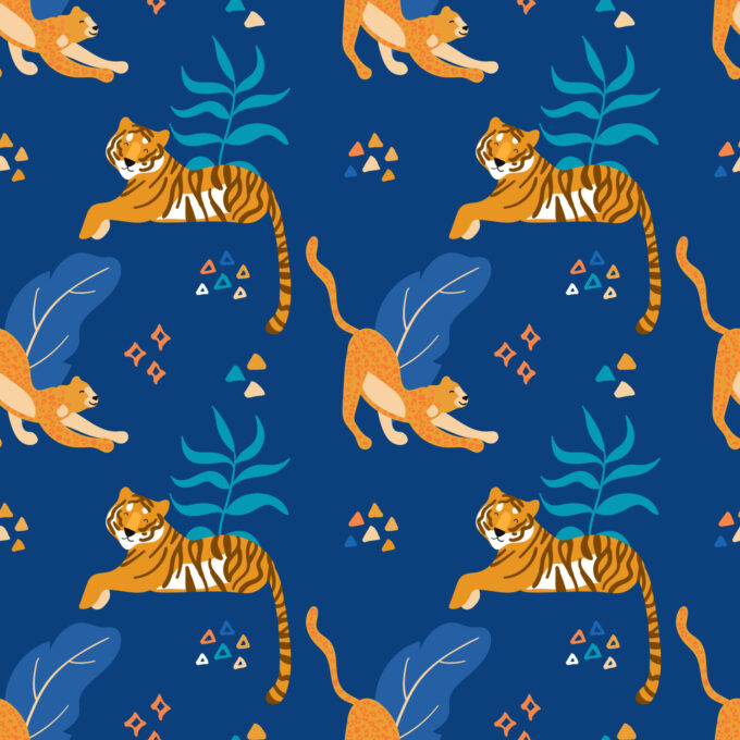Adobe CC Photoshop pattern フォトショップ パターン テクスチャ 寅 虎 無料 素材 年賀状 正月 トラ Tigers and Cheetahs Wild Cats Seamless Pattern Free Vector