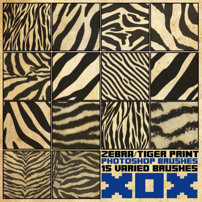 Adobe CC Photoshop フォトショップ 寅 虎 無料 素材 年賀状  正月 ブラシ Free Tiger  Brush set Zebra and Tiger Print