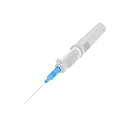医療 看護 介護 病院 無料 フリー イラスト 素材 注射器 留置針 22G Indwelling needle