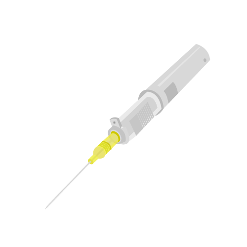 医療 看護 介護 病院 無料 フリー イラスト 素材 注射器 留置針 24G Indwelling needle