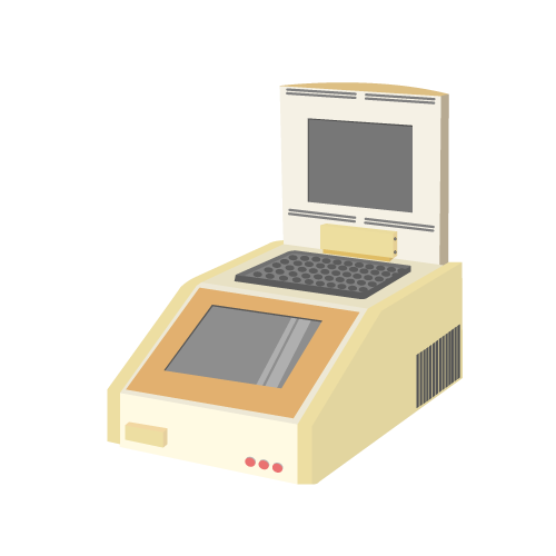 医療 看護 介護 無料 イラスト 素材 ウイルス バイ菌 コロナ COVID 19 PCR 検査 装置  Inspection equipment