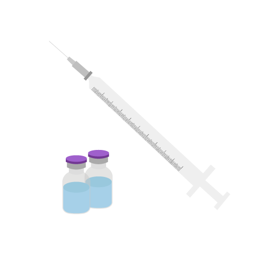 医療 看護 介護 無料 イラスト 素材 ウイルス バイ菌 コロナ COVID 19 ワクチン 注射器 バイアル Vaccine syringe vial