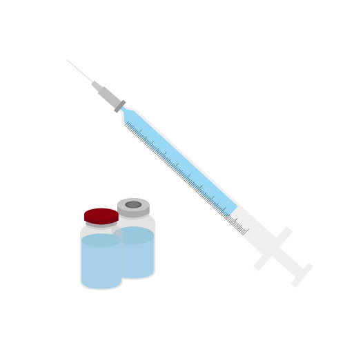 医療 看護 介護 無料 イラスト 素材 ウイルス バイ菌 コロナ COVID 19 ワクチン 注射器 バイアル Vaccine syringe vial