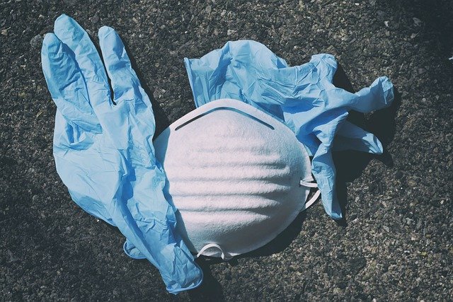 医療 看護 介護 無料 写真 イラスト 素材 ウイルス バイ菌 コロナ COVID 19 マスク ゴム手袋 mask Rubber gloves