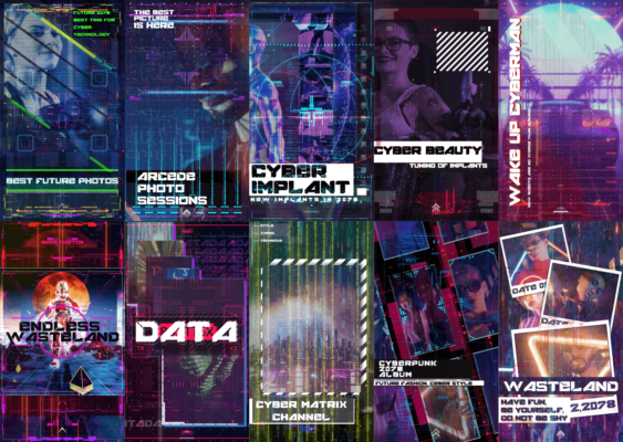 Adobe After Effects AEJuice ALL BUNDLE Lifetime 無料 サイバー パンク グリッチ プリセット 大量 Cyberpunk HUD 2 glitch