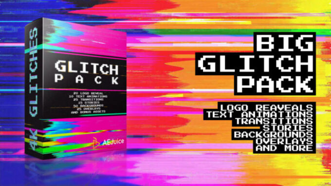 Adobe After Effects AEJuice ALL BUNDLE Lifetime 無料 グリッチ プリセット Glitch Pack