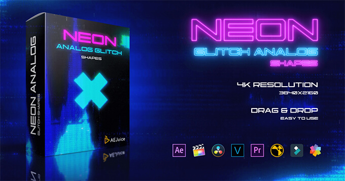 Adobe Premiere Pro After Effects I Want It All Bundle Lifetime Lifetime 無料 ネオン アナログ グリッチ アニメーション プリセット Neon Analog Glitch Shapes