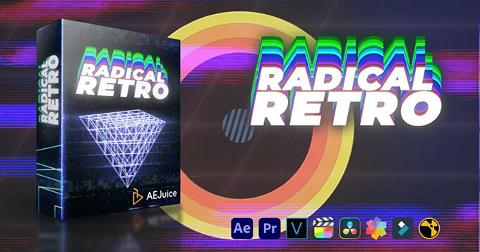Adobe Premiere Pro After Effects AEJuice I Want It All Bundle Lifetime 無料 レトロ シェイプ アニメーション Radical Retro Elements