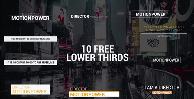 Adobe CC Premiere Pro Free Lower Third Template preset 無料 ローワーサード テンプレート プリセット Motion Array