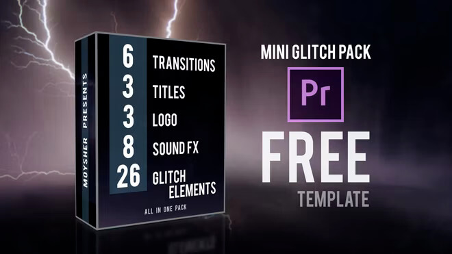 Adobe CC Premiere Pro Free Title Template 無料 タイトル テンプレート Mini Glitch Pack Free