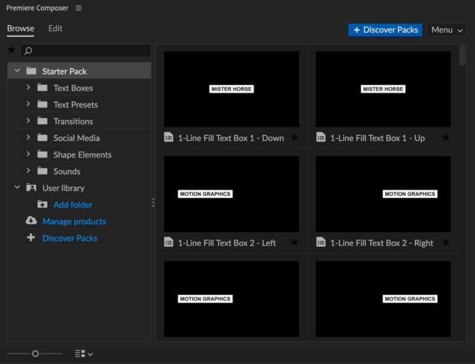 Adobe CC Premiere Pro Free Plugin extension Premiere Composer 無料 プラグイン エクステンション 無料 使い方 機能 解説 パネルレイアウト 変更 Grid view