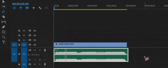 Adobe Premiere Pro Audio Remix オーディオリミックス  機能 ツール 調整 方法