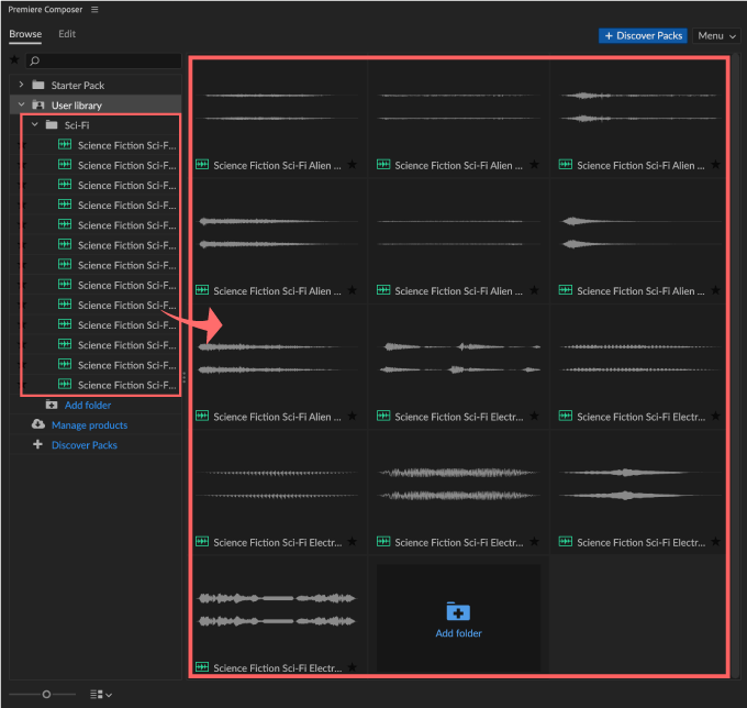 Adobe Premiere Pro Composer 無料 エクステンション User Library フォルダ 管理 方法 使い方 Add folder インポート 管理