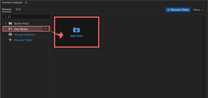 Adobe Premiere Pro Composer 無料 エクステンション User Library フォルダ 管理 方法 使い方 Add folder
