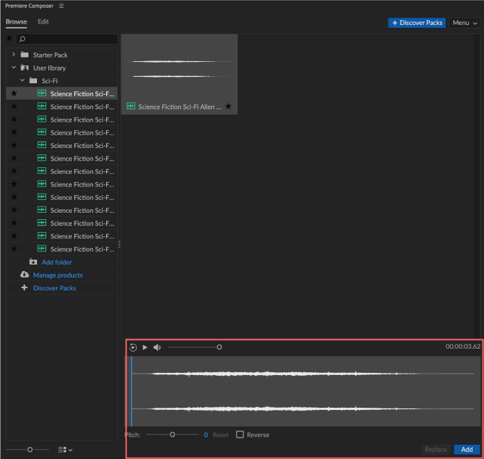 Adobe Premiere Pro Composer 無料 エクステンション User Library フォルダ 管理 方法 使い方 Add folder インポート オーディオ カスタマイズ