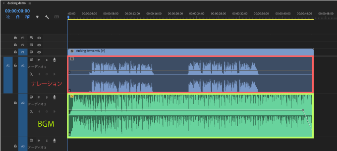 Adobe Premiere Pro エッセンシャルサウンド ダッキング 使い方 方法 解説 微調整