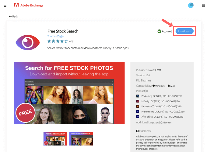 Adobe Premiere Pro Photoshop 無料 プラグイン Free Stock Search 著作権フリー 商用利用可 画像 写真 ダウンロード 