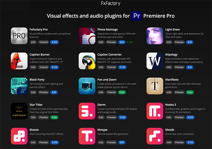 Adobe Premiere Pro Free Plugin FxFactory 無料 プラグイン