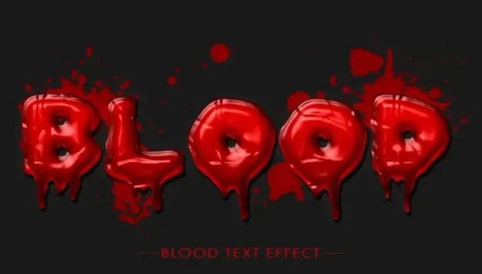 Photoshop Free Text Effect Horror Preset フォトショップ 無料 テキストエフェクト プリセット サムネイル デザイン おすすめ 素材 Realistic Blood