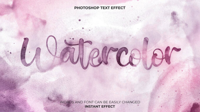 Photoshop Free Text Effect Preset フォトショップ 無料 テキストエフェクト プリセット サムネイル デザイン 水彩画 おすすめ 素材 Watercolor