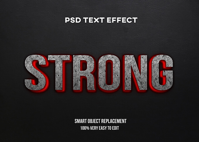 Photoshop Free Text Effect Stone Preset フォトショップ 無料 テキストエフェクト プリセット サムネイル デザイン おすすめ 素材 Strong lava