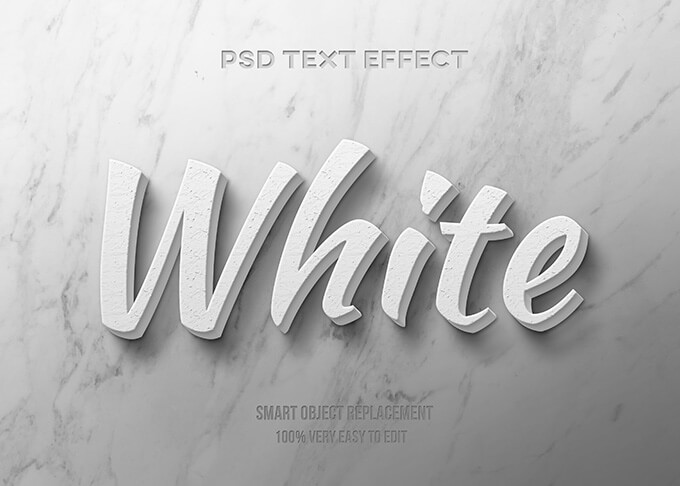 Photoshop Free Text Effect Stone Preset フォトショップ 無料 テキストエフェクト プリセット サムネイル デザイン おすすめ 素材 White realistic