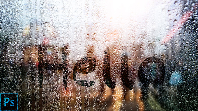 Photoshop Free Text Effect Unique Preset フォトショップ 無料 テキストエフェクト プリセット サムネイル デザイン おすすめ 素材 How to write on a rainy window