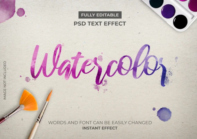 Photoshop Free Text Effect Preset フォトショップ 無料 テキストエフェクト プリセット サムネイル デザイン おすすめ 素材 Water Color