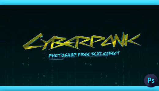 Photoshop Free Text Effect Cyberpank Preset フォトショップ 無料 テキストエフェクト プリセット サムネイル デザイン おすすめ 素材