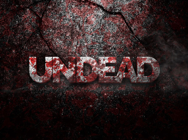 Photoshop Free Text Effect Horror Preset psd フォトショップ 無料 テキストエフェクト プリセット ゾンビ サムネイル デザイン Undead 3D