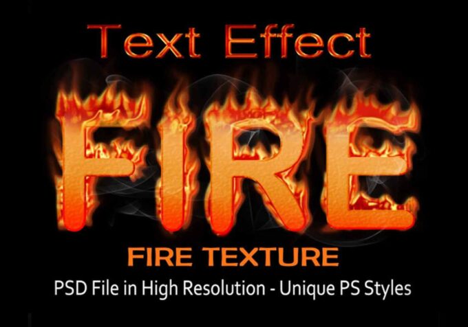 Photoshop Free Text Effect Unique Preset psd フォトショップ 無料 テキストエフェクト プリセット 炎 火 サムネイル デザイン 素材 Fire