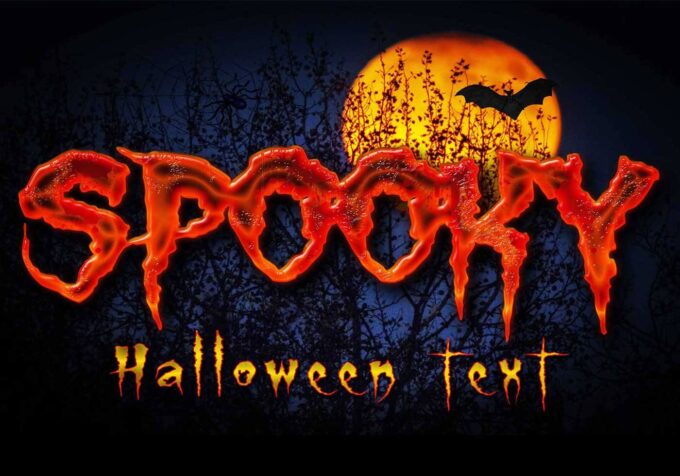 Photoshop Free Text Effect Horror Preset psd フォトショップ 無料 テキストエフェクト プリセット サムネイル デザイン Spooky Halloween 