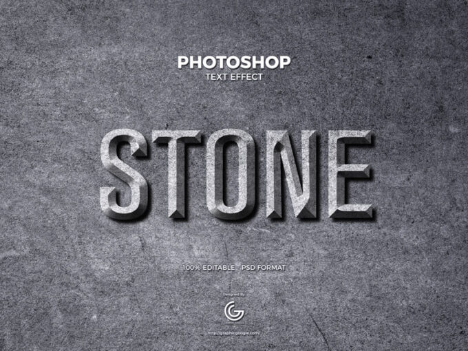 Photoshop Free Text Effect Stone rock wall Preset psd フォトショップ 無料 テキストエフェクト プリセット お洒落 石 岩 サムネイル デザイン Stone