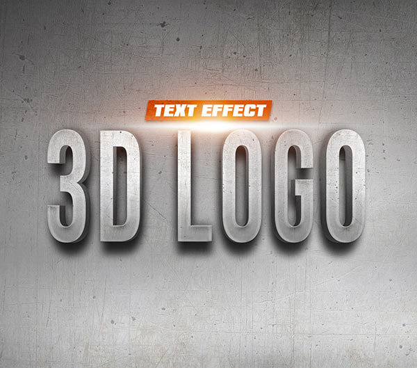 Photoshop Free Text Effect Rock Preset psd フォトショップ 無料 テキストエフェクト プリセット サムネイル デザイン 3D Logo On Wall