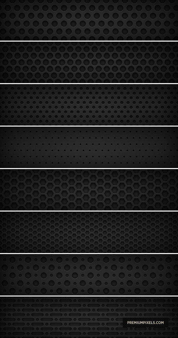 Adobe Photoshop フォトショップ 無料 パターン テクスチャー プリセット ブラック Free Pattern Preset 8 Seamless “Dark Metal Grid” Patterns