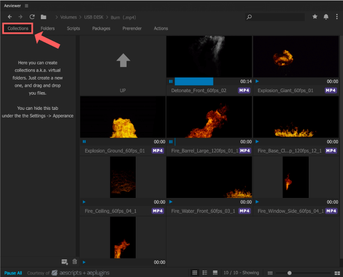Adobe Premiere Pro After Effects Free Plugin 無料 プラグイン AEViewer 使い方 機能 方法 フォルダ 管理 Collections