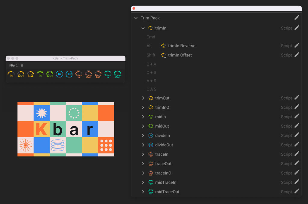 Adobe After Effects Free Script Plugin Trim Pack 無料 スクリプト プラグイン KBar ボタン 設定 プリセット 配布
