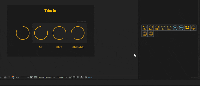 Adobe After Effects Free Script Plugin Trim Pack 無料 スクリプト プラグイン 機能 使い方 Setting ボタン 表示 変更