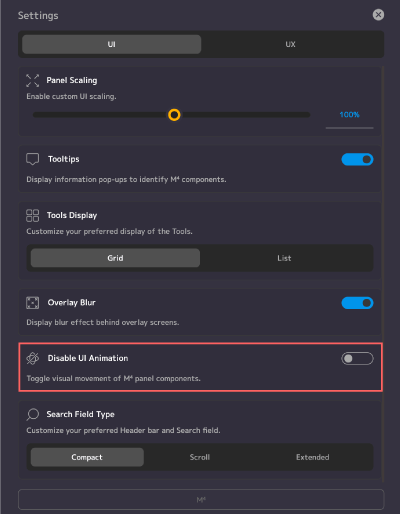 Adobe After Effects Motion4 Settings Disable UI Animation 機能 使い方