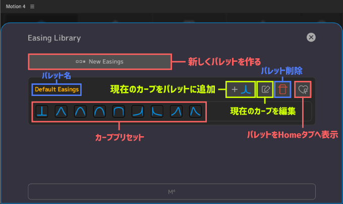 Adobe After Effects Motion4 機能 使い方 Easing Library 設定