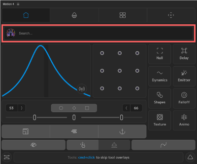 Adobe After Effects Motion4 機能 使い方 設定 Settings Search Field Type Extended