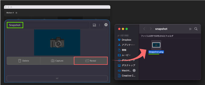 Adobe After Effects Motion4 Snapshot Reveal 機能 使い方