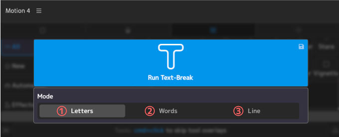 Adobe After Effects Motion4 Text-Break 設定 使い方
