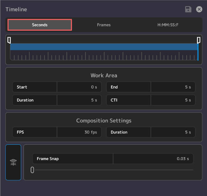 Adobe After Effects Motion4 Timeline Seconds