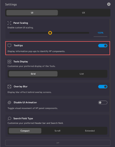 After Effects Motion4 Settings Tooltips 機能 使い方
