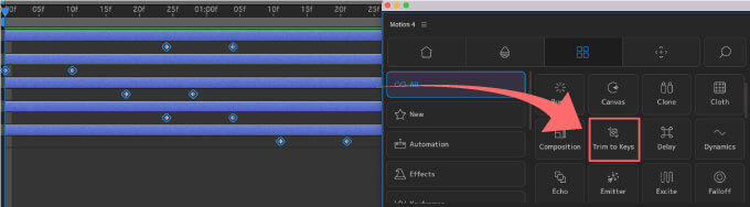 After Effects Motion4 Trim to Keys 使い方 機能