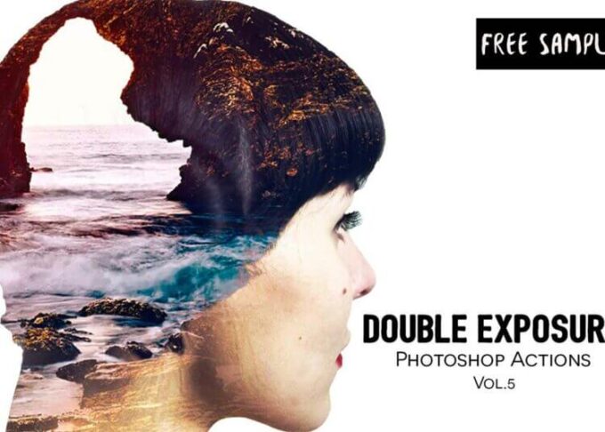 Adobe Photoshop Free Action Material フリー アクション 素材 合成 ２つの画像 写真 組み合わせ かっこいい Free Double Exposure Photoshop Actions V5