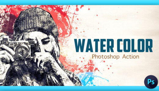 Adobe Photoshop Free Action Material フリー アクション 素材 ウォーターカラー Water Color 水彩